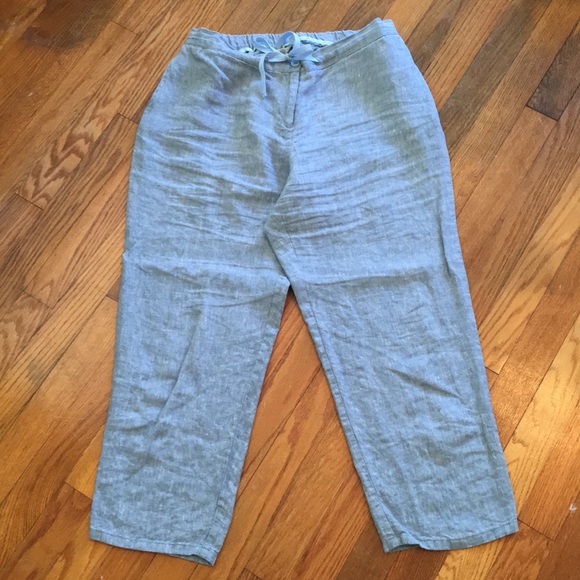 Boden ๐ Women chambray Capri pants 8R elastic - Picture 3 of 4